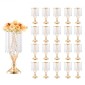 VEVOR 20PCS 43cm/16,9” Ψηλό κρυστάλλινο σταντ για λουλούδια γάμου, Μεταλλικό κεντρικό βάζο γάμου, χρυσές θήκες για λουλούδια Floral ράφι για τραπέζια Δείπνο γάμου, Διακόσμηση γενεθλίων τελετών