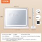 VEVOR Vanity Mirror με φώτα, τρεις λειτουργίες φωτισμού, φωτιζόμενο καθρέφτη μακιγιάζ LED και μεγέθυνση 5X, θύρα USB, Smart Touch Control, Περιστροφή 360° (21,7x17,7 in, Λευκό)
