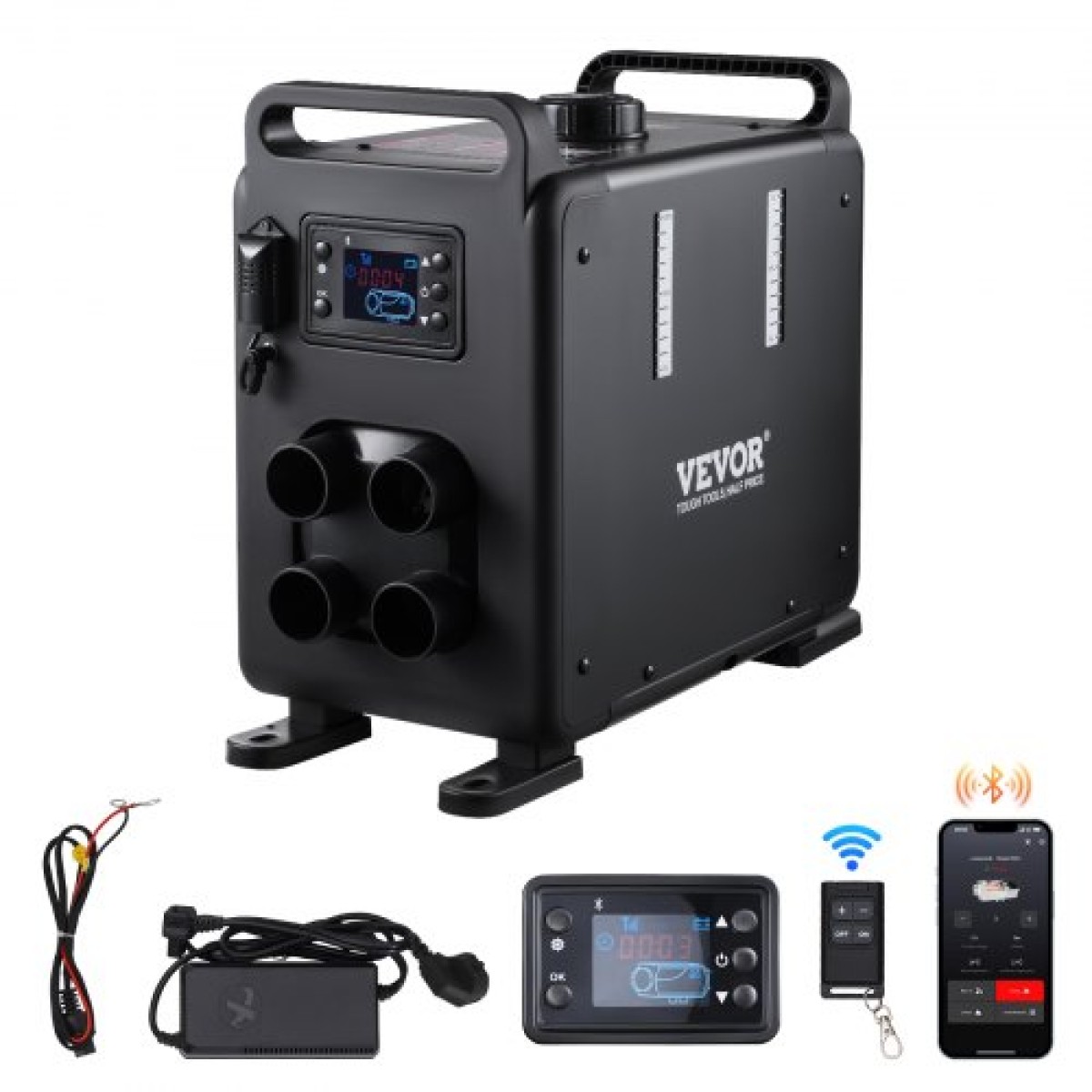 VEVOR 5-8KW Diesel Heater, 12V/24V All in One Air Heater Diesel, Bluetooth APP Control, Τηλεχειριστήριο και οθόνη ενδείξεων, Συναγερμός CO, Γρήγορη θέρμανση Κάθετη φορητή θερμάστρα ντίζελ για οχήματα, γκαράζ