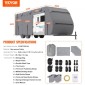 VEVOR Trailer Travel RV Cover 671,6-731,5 cm Κάλυμμα Camper Class A Non-woven Fabric