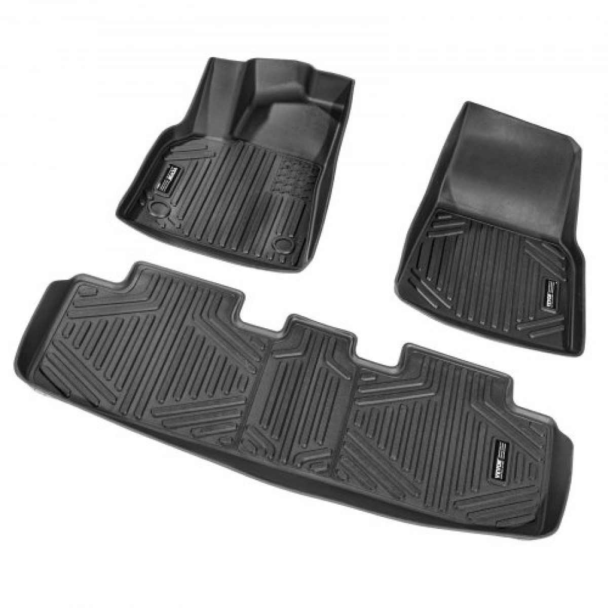 Πατάκια VEVOR Automotive, Εφαρμογές για Tesla Model Y 2021-2024, 3 τμχ Επενδύσεις μπροστινής και 2ης σειράς, Παντός καιρού Custom Fit TPE Vehicle πατάκια, Εύκολο στο καθάρισμα και ασφαλή επένδυση δαπέδου για SUV, Μαύρα