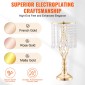 VEVOR 12PCS 49cm/19,3” Ψηλό κρυστάλλινο σταντ γάμου με λουλούδια, μεταλλικό γαμήλιο κεντρικό βάζο, χρυσές θήκες για λουλούδια Floral ράφι για τραπέζια Δείπνο γάμου, Διακόσμηση γενεθλίων τελετών