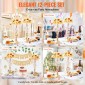 VEVOR 12PCS 49cm/19,3” Ψηλό κρυστάλλινο σταντ γάμου με λουλούδια, μεταλλικό γαμήλιο κεντρικό βάζο, χρυσές θήκες για λουλούδια Floral ράφι για τραπέζια Δείπνο γάμου, Διακόσμηση γενεθλίων τελετών