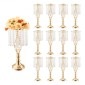 VEVOR 12PCS 49cm/19,3” Ψηλό κρυστάλλινο σταντ γάμου με λουλούδια, μεταλλικό γαμήλιο κεντρικό βάζο, χρυσές θήκες για λουλούδια Floral ράφι για τραπέζια Δείπνο γάμου, Διακόσμηση γενεθλίων τελετών