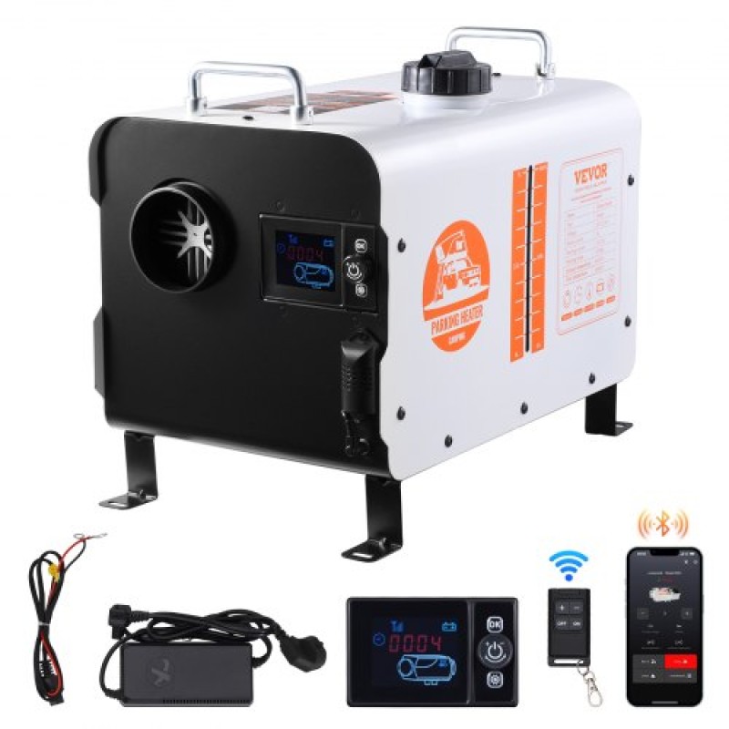 VEVOR 5-8KW Diesel Heater, 12V/24V All in One Air Heater Diesel, με Bluetooth APP Control, Τηλεχειριστήριο και οθόνη ενδείξεων, συναγερμός CO, Φορητός θερμαντήρας ντίζελ γρήγορης θέρμανσης για οχήματα και εξωτερικούς χώρους