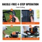 VEVOR Post Hole Digger Gas Powered, 52CC 1450W Γήινος τρυπάνι, τρυπάνι αερίου με τρυπάνι 6" & 10" Action Design Bits & 3 Extension Rods, Post Fence Hole Digger for Farmland Garden Plant, Orange+Black