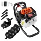 VEVOR Post Hole Digger Gas Powered, 52CC 1450W Γήινος τρυπάνι, τρυπάνι αερίου με τρυπάνι 6" & 10" Action Design Bits & 3 Extension Rods, Post Fence Hole Digger for Farmland Garden Plant, Orange+Black