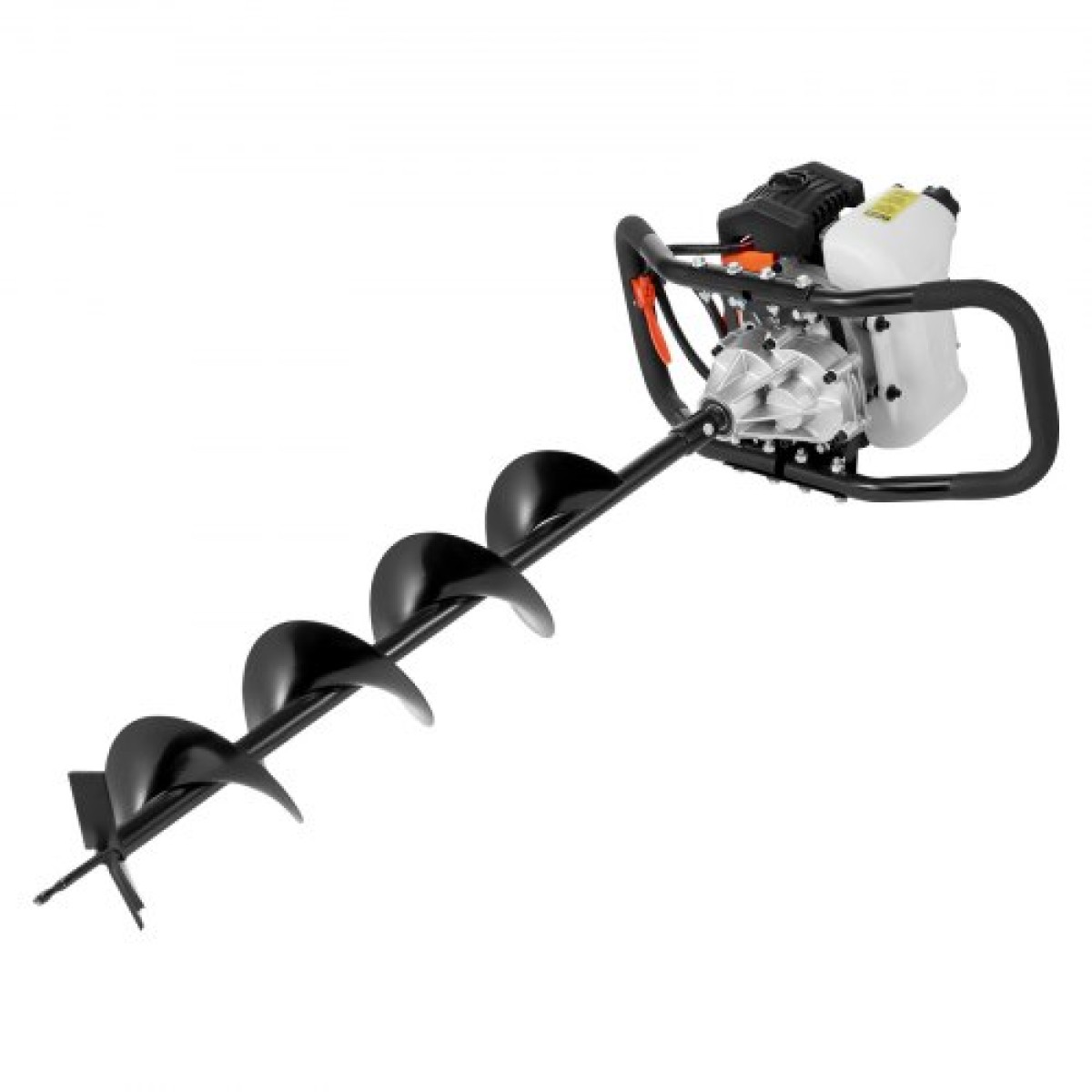 VEVOR Post Hole Digger Gas Powered, 52CC 1450W Γήινος τρυπάνι, τρυπάνι αερίου με τρυπάνι 6" & 10" Action Design Bits & 3 Extension Rods, Post Fence Hole Digger for Farmland Garden Plant, Orange+Black