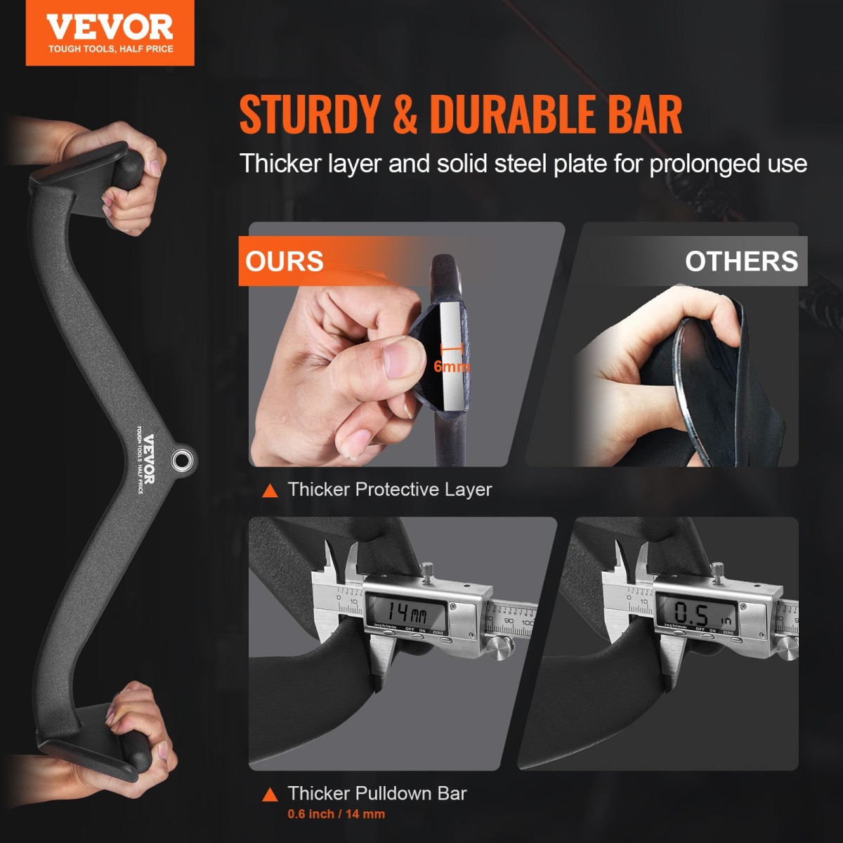 Εξάρτημα VEVOR LAT Pulldown Attachment, Εξάρτημα V-bar Κωπηλατικής μηχανής καλωδίου, Pulldown Bar Tricep, Προπόνηση δύναμης πλάτης Λαβή με λαστιχένια επένδυση, Bicep Curl Tricep Lat Pulldown Bar για γυμναστική στο σπίτι