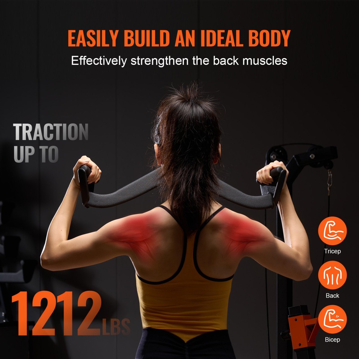 Εξάρτημα VEVOR LAT Pulldown Attachment, Εξάρτημα V-bar Κωπηλατικής μηχανής καλωδίου, Pulldown Bar Tricep, Προπόνηση δύναμης πλάτης Λαβή με λαστιχένια επένδυση, Bicep Curl Tricep Lat Pulldown Bar για γυμναστική στο σπίτι