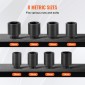 VEVOR Axle Nut Impact Socket Set, 1/2" Drive Deep 12-Point 8-Piece Metric Spindle Socket Set, CR-MO Heat Treated Socket Socket με θήκη αποθήκευσης, αυτόματη επισκευή, αφαίρεση ή τοποθέτηση παξιμαδιών άξονα