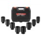 VEVOR Axle Nut Impact Socket Set, 1/2" Drive Deep 12-Point 8-Piece Metric Spindle Socket Set, CR-MO Heat Treated Socket Socket με θήκη αποθήκευσης, αυτόματη επισκευή, αφαίρεση ή τοποθέτηση παξιμαδιών άξονα