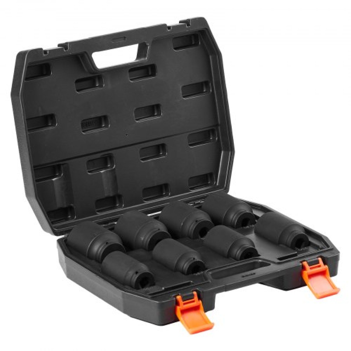 VEVOR Axle Nut Impact Socket Set, 1/2" Drive Deep 12-Point 8-Piece Metric Spindle Socket Set, CR-MO Heat Treated Socket Socket με θήκη αποθήκευσης, αυτόματη επισκευή, αφαίρεση ή τοποθέτηση παξιμαδιών άξονα