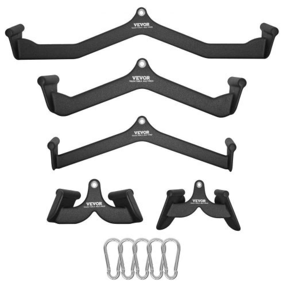 Προσαρτήματα VEVOR LAT Pulldown Attachments, Cable Machine Rowing T-bar V-bar 5, Tricep Pull Down Bar, Back Strength Training Strength Trainning Handle clap, Bicep Curl Tricep Lat Pulldown Bar for Home Gym Fitness