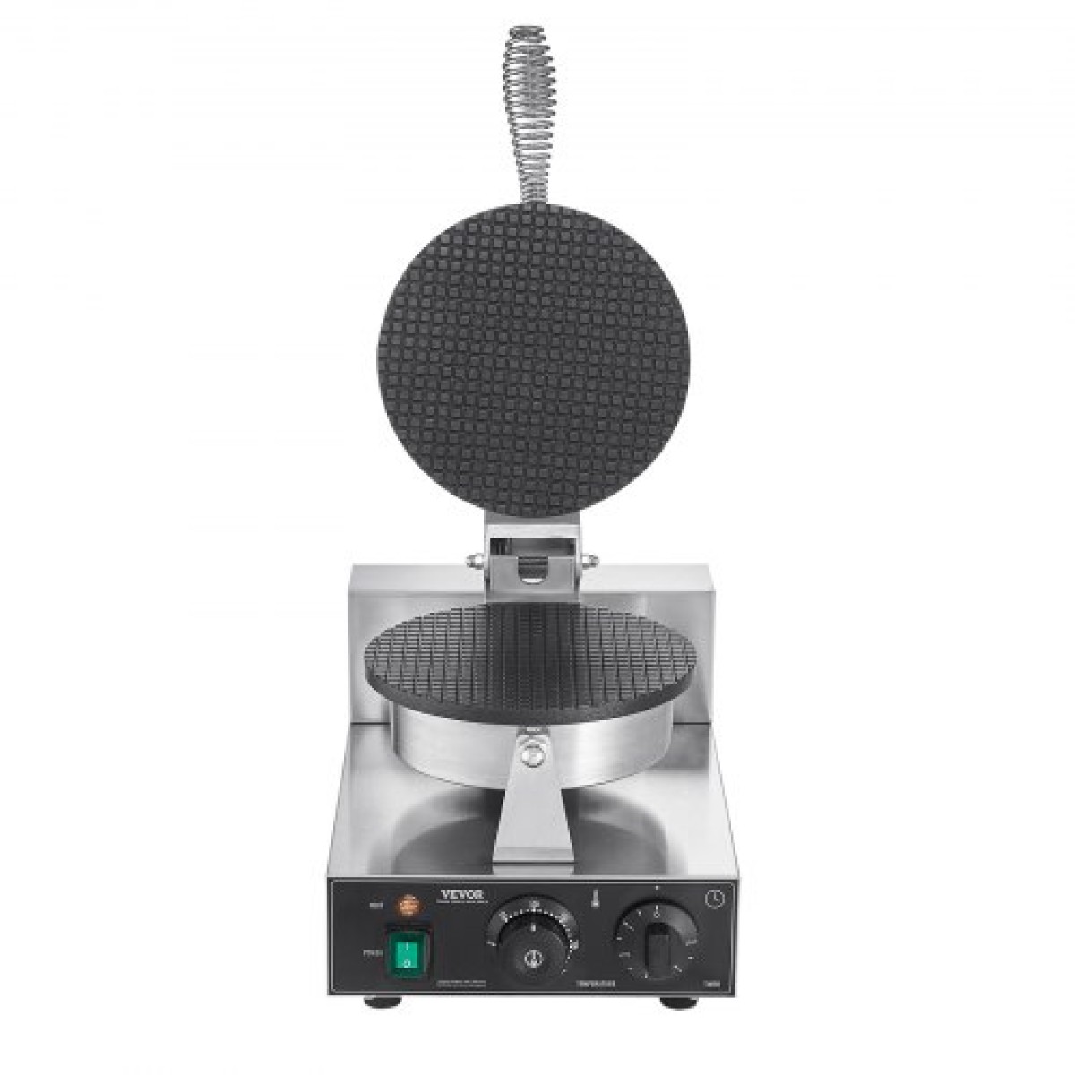 VEVOR Electric Ice Cream Cone Maker, Εμπορική μηχανή για κώνους βάφλας 1230W, Αντικολλητική φόρμα ρολού από ανοξείδωτο ατσάλι, με έλεγχο θερμοκρασίας και χρόνου, λαβή, για οικογένεια σνακ μπαρ αρτοποιίας εστιατορίου