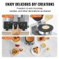 VEVOR Electric Ice Cream Cone Maker, Εμπορική μηχανή για κώνους βάφλας 1230W, Αντικολλητική φόρμα ρολού από ανοξείδωτο ατσάλι, με έλεγχο θερμοκρασίας και χρόνου, λαβή, για οικογένεια σνακ μπαρ αρτοποιίας εστιατορίου