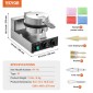VEVOR Electric Ice Cream Cone Maker, Εμπορική μηχανή για κώνους βάφλας 1230W, Αντικολλητική φόρμα ρολού από ανοξείδωτο ατσάλι, με έλεγχο θερμοκρασίας και χρόνου, λαβή, για οικογένεια σνακ μπαρ αρτοποιίας εστιατορίου