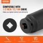 VEVOR Axle Nut Impact Socket Set, 1/2" Drive Deep 6+12-Point 14-Piece Metric Spindle Socket Set, CR-V Heat treated Large Socket set with Storage case, Auto Repair, Αφαίρεση ή Τοποθέτηση Παξιμαδιών Άξονα