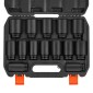 VEVOR Axle Nut Impact Socket Set, 1/2" Drive Deep 6+12-Point 14-Piece Metric Spindle Socket Set, CR-V Heat treated Large Socket set with Storage case, Auto Repair, Αφαίρεση ή Τοποθέτηση Παξιμαδιών Άξονα