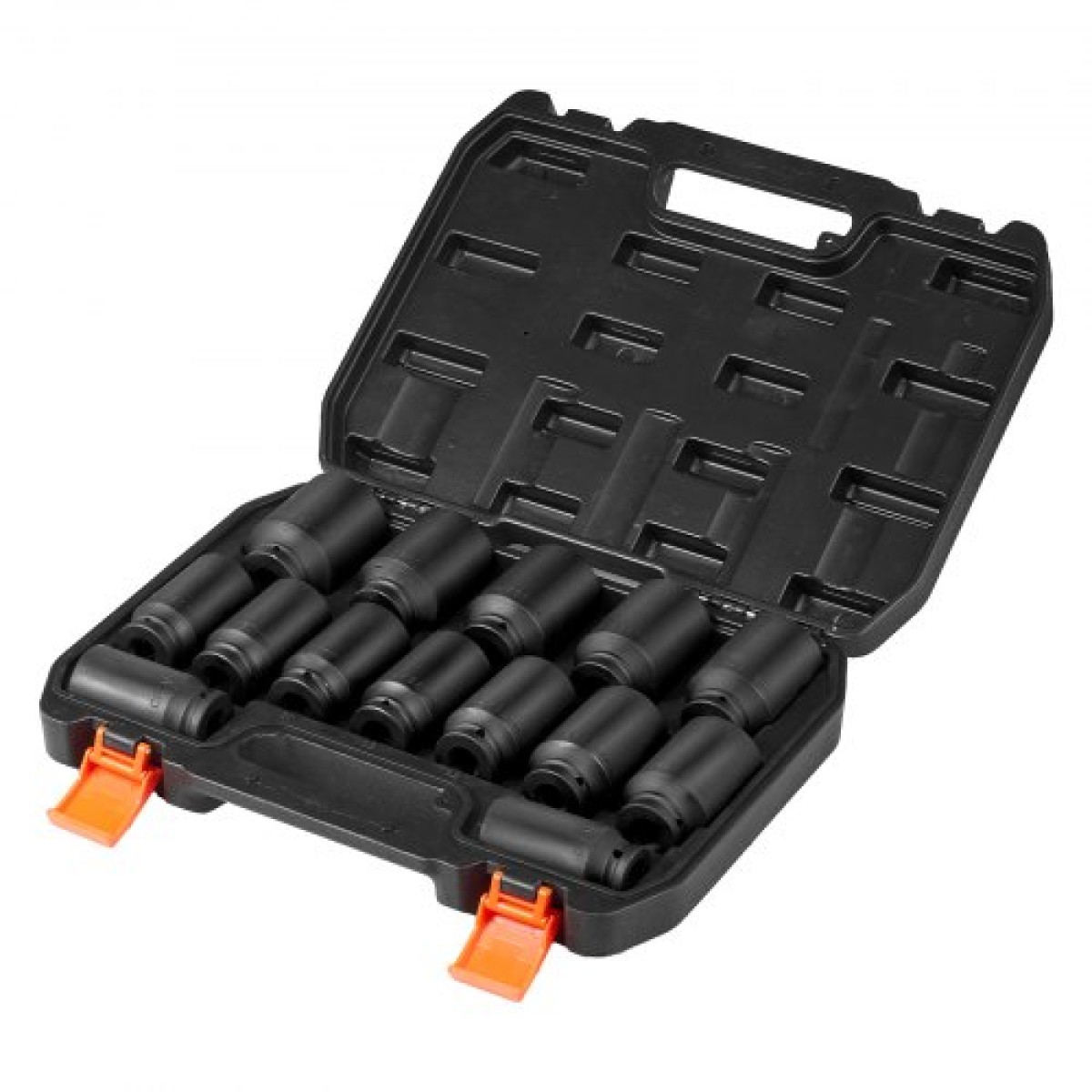 VEVOR Axle Nut Impact Socket Set, 1/2" Drive Deep 6+12-Point 14-Piece Metric Spindle Socket Set, CR-V Heat treated Large Socket set with Storage case, Auto Repair, Αφαίρεση ή Τοποθέτηση Παξιμαδιών Άξονα