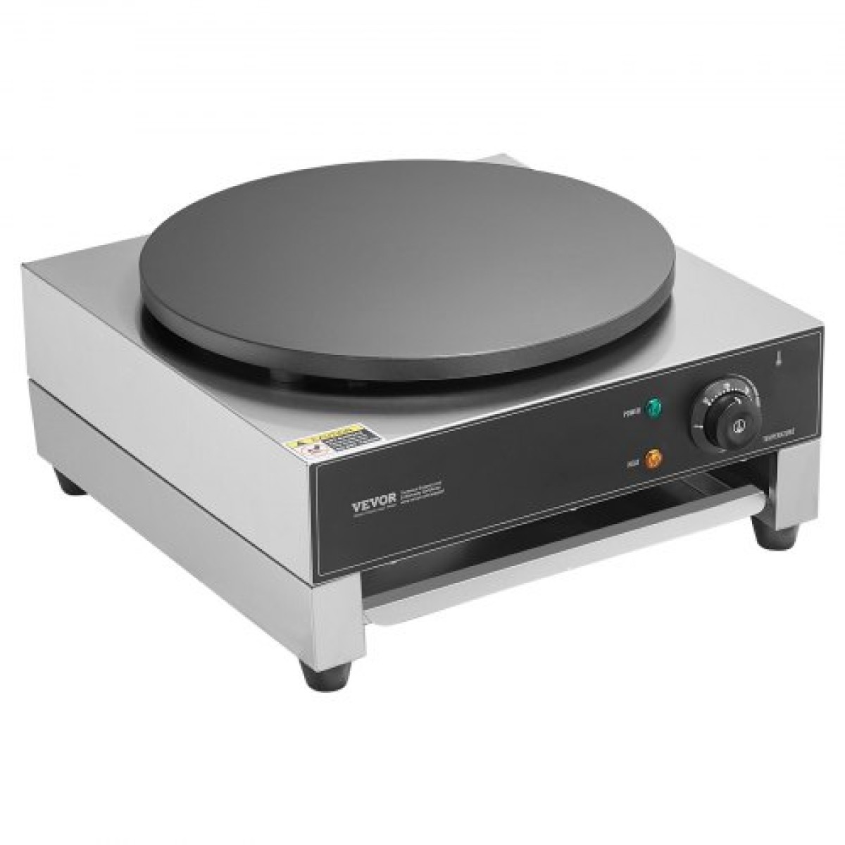 VEVOR Electric Crepe Maker, Εμπορική Μηχανή Κρέπας 16 ιντσών, Επίπεδη πλάκα κρεπ σχάρα 3000W, Μηχάνημα παρασκευής τηγανιτών από αντικολλητικό ανοξείδωτο ατσάλι, επιτραπέζια σόμπα για τηγανίτες με δημητριακά με έλεγχο θερμοκρασίας