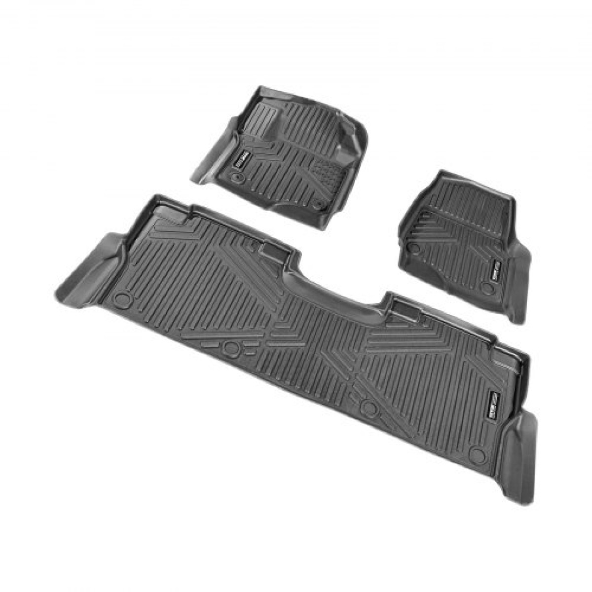 Πατάκια VEVOR Automotive, Ταιριάζει για Ford F250 F350 F450 F550 2017-2024 2025 Super Duty Crew Cab Bucket Seat with Under Seat Storage, 3 τμχ Επενδύσεις εμπρός και 2ης σειράς, Επένδυση δαπέδου για φορτηγά, Μαύρο