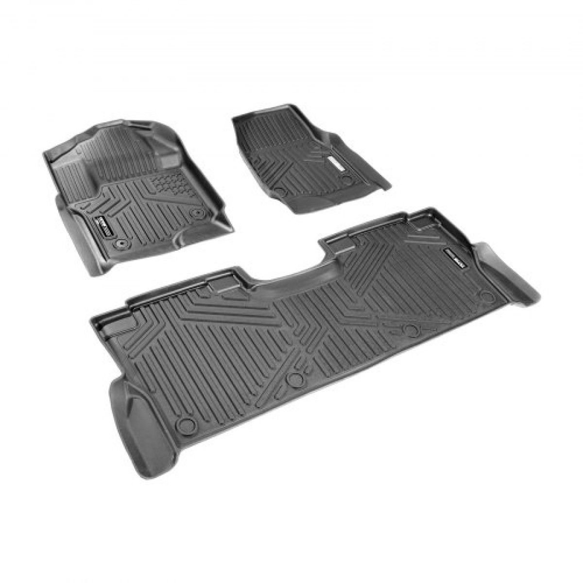 Πατάκια VEVOR Automotive, Ταιριάζει για Ford F250 F350 F450 F550 2017-2024 2025 Super Duty Crew Cab Bucket Seat with Under Seat Storage, 3 τμχ Επενδύσεις εμπρός και 2ης σειράς, Επένδυση δαπέδου για φορτηγά, Μαύρο
