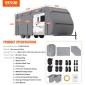 VEVOR Trailer Travel RV Cover 548,6-609,6 cm Μη υφαντό ύφασμα κάλυμμα Camper κατηγορίας A