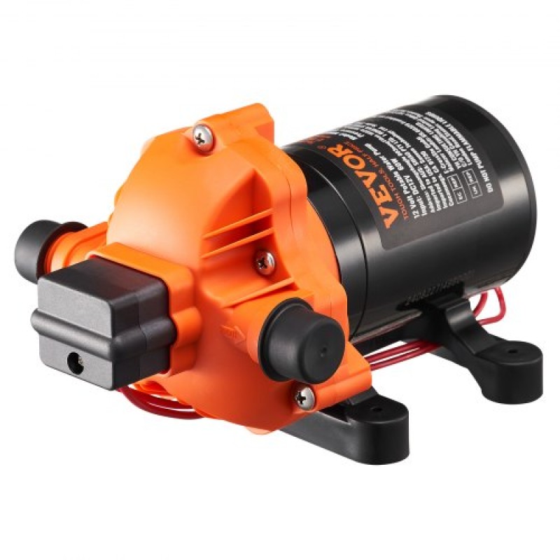 Αντλία διαφράγματος VEVOR 12V, 1,8 GPM (6,81 L/min), Αντλία νερού 3 θαλάμων 12 Volt DC με αυτόματο διακόπτη πίεσης 2,7-6,9 bar (40-100 PSI) Ρυθμιζόμενη, 4 bar (60 PSI), 12,7mm για MVT, 12,7 mm για Trucker, 1/2"Θαλάσσιος