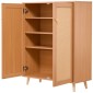 Ντουλάπα VEVOR Rattan Shoe, 5 Tiers Shoe Storage Organizer με 2 πόρτες και ρυθμιζόμενα ράφια, 40,35" Tall Rattan Storage Entryway ντουλάπι Ιδανικό για είσοδο, ντουλάπα, διάδρομο, ανοιχτόχρωμο ξύλο