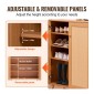 Ντουλάπα VEVOR Rattan Shoe, 5 Tiers Shoe Storage Organizer με 2 πόρτες και ρυθμιζόμενα ράφια, 40,35" Tall Rattan Storage Entryway ντουλάπι Ιδανικό για είσοδο, ντουλάπα, διάδρομο, ανοιχτόχρωμο ξύλο