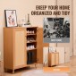 Ντουλάπα VEVOR Rattan Shoe, 5 Tiers Shoe Storage Organizer με 2 πόρτες και ρυθμιζόμενα ράφια, 40,35" Tall Rattan Storage Entryway ντουλάπι Ιδανικό για είσοδο, ντουλάπα, διάδρομο, ανοιχτόχρωμο ξύλο