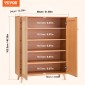 Ντουλάπα VEVOR Rattan Shoe, 5 Tiers Shoe Storage Organizer με 2 πόρτες και ρυθμιζόμενα ράφια, 40,35" Tall Rattan Storage Entryway ντουλάπι Ιδανικό για είσοδο, ντουλάπα, διάδρομο, ανοιχτόχρωμο ξύλο