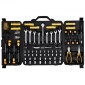 Σετ εργαλείων VEVOR 221-Piece Mechanics, Υποδοχές μετάδοσης κίνησης 1/4" και 3/8", SAE και Metric Mechanic Tool Kit με μύτες, κλειδιά, λαβή καστάνιας, αξεσουάρ και πλαστική θήκη αποθήκευσης, για επισκευή αυτοκινήτων