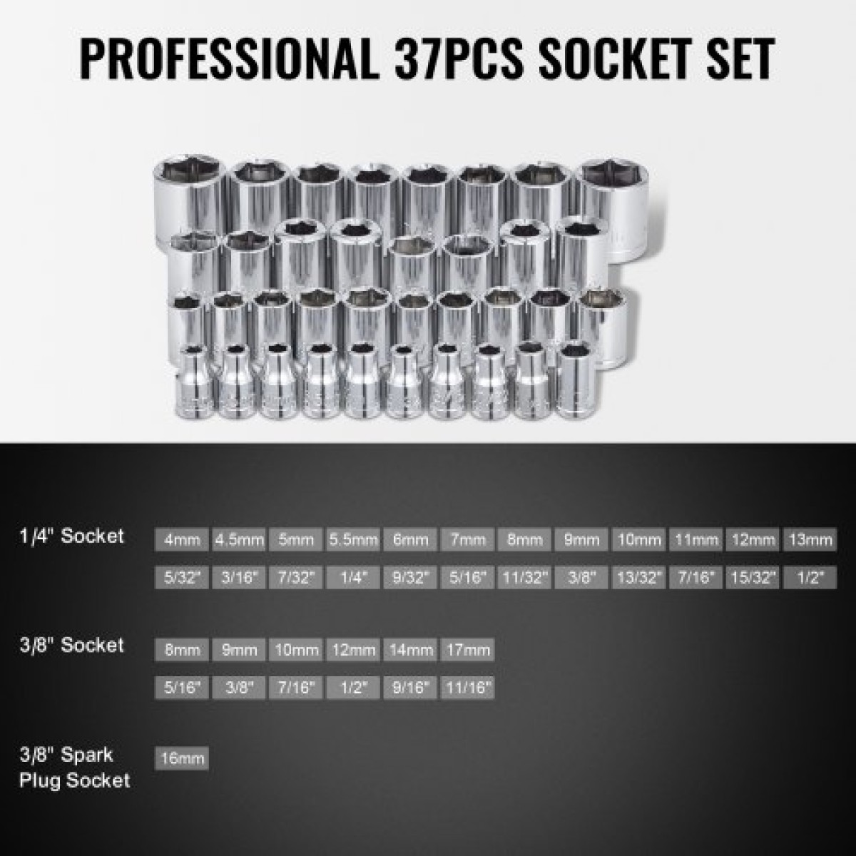 Σετ εργαλείων VEVOR 221-Piece Mechanics, Υποδοχές μετάδοσης κίνησης 1/4" και 3/8", SAE και Metric Mechanic Tool Kit με μύτες, κλειδιά, λαβή καστάνιας, αξεσουάρ και πλαστική θήκη αποθήκευσης, για επισκευή αυτοκινήτων