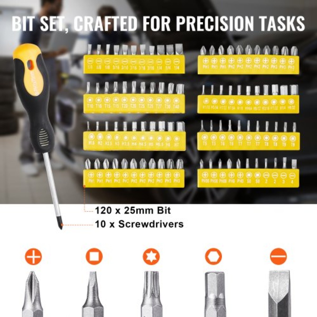 Σετ εργαλείων VEVOR 221-Piece Mechanics, Υποδοχές μετάδοσης κίνησης 1/4" και 3/8", SAE και Metric Mechanic Tool Kit με μύτες, κλειδιά, λαβή καστάνιας, αξεσουάρ και πλαστική θήκη αποθήκευσης, για επισκευή αυτοκινήτων
