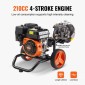 VEVOR Gas Pressure Washer, 3400 PSI 2,6 GPM, Gas powered Pressure Washer 10L/min with aluminium Pump, Spray Gun and Extension Wand, 5 Nozzle set, for Cars, Fences, Homes, Driveways, Patios, Vertical