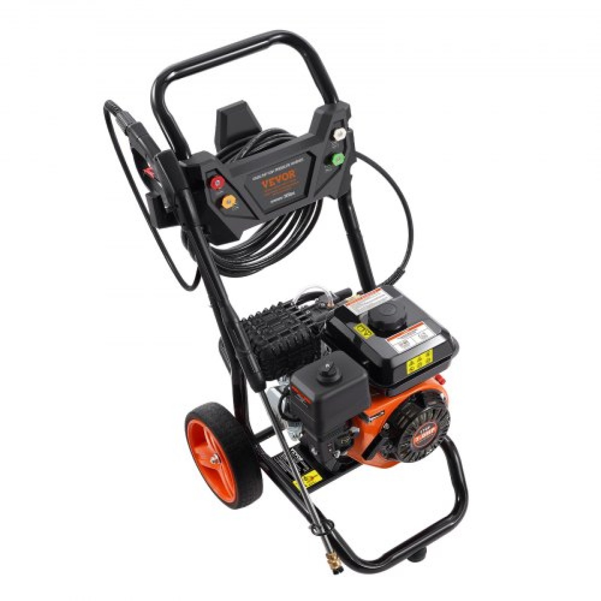 VEVOR Gas Pressure Washer, 3400 PSI 2,6 GPM, Gas powered Pressure Washer 10L/min with aluminium Pump, Spray Gun and Extension Wand, 5 Nozzle set, for Cars, Fences, Homes, Driveways, Patios, Vertical