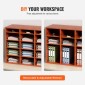 VEVOR 27 Compartments Wood Literature Organizer, Ρυθμιζόμενα ράφια, Medium Density Fiberboard Mail Center, Office Home School Storage για αρχεία, έγγραφα, χαρτιά, περιοδικά, καφέ