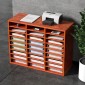 VEVOR 27 Compartments Wood Literature Organizer, Ρυθμιζόμενα ράφια, Medium Density Fiberboard Mail Center, Office Home School Storage για αρχεία, έγγραφα, χαρτιά, περιοδικά, καφέ