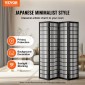 VEVOR Room Divider, 4 Panel Japanese Room Divider, Wood folding Privacy Screen Indoor, Japanese Partition Dividers Φορητές διακοσμητικές οθόνες, για διαχωρισμό δωματίων Home Office Εστιατόριο & Υπνοδωμάτιο
