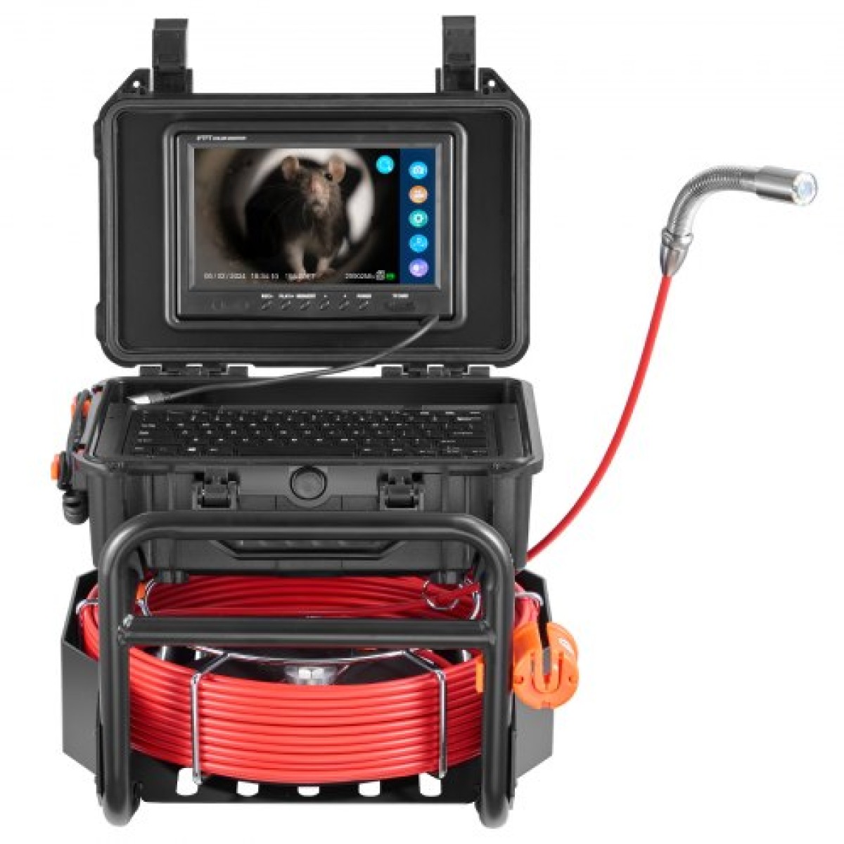 VEVOR Sewer Camera, 165 ft/50m, Αυτοεπιπεδούμενη κάμερα αποστράγγισης με πομπό 512 Hz, μετρητής απόστασης, 9" Screen 1080P HD Snake Plumbing Camera with Lights-12 LED & Card 32GB for Duct Pipe