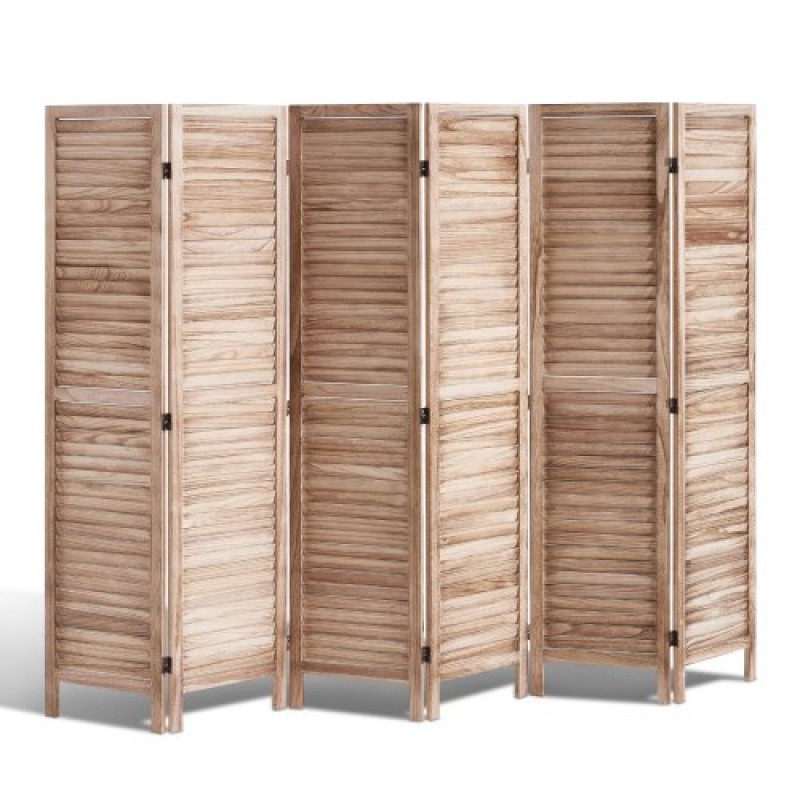VEVOR Wood Divider Room, 6 Panel Wood Folding Privacy Screen, 66,9 Inches Tall Indoor Louvered Partition Divider, Φορητή οθόνη διακόσμησης, για διαχωρισμό δωματίων, σπίτι, γραφείο, εστιατόριο & υπνοδωμάτιο