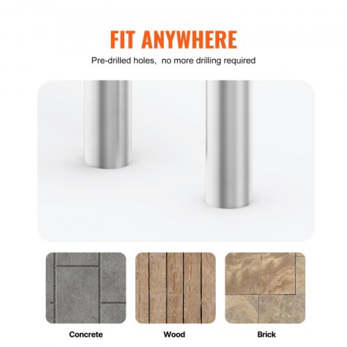 Κουπαστή πισίνας VEVOR, κιγκλίδωμα πισίνας 46 x 37 ιντσών, ανοξείδωτο ατσάλι (προκατασκευασμένο) για εσωτερικές/εξωτερικές πισίνες, κιγκλίδωμα πισίνας για καταστρώματα, αντιοξειδωτική λαβή με μπλε κάλυμμα λαβής και αξεσουάρ για σπα