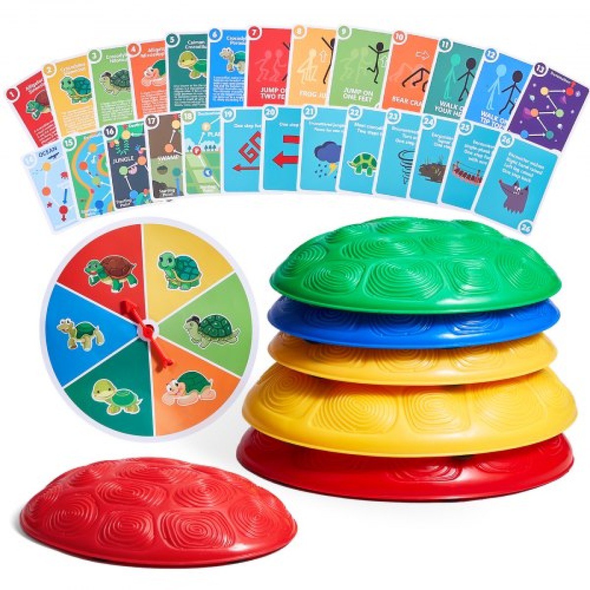 VEVOR Turtle Balance Stepping Stones, 6 ΤΕΜ, Έως 220 lbs Παιδική χελώνα που πηδούν πέτρες Steps Stones, Παιχνίδια για συντονισμό γηπέδου εμποδίων για νήπια Παιχνίδια για εσωτερικούς ή εξωτερικούς χώρους Παιχνίδι για παιδιά ηλικίας 3 4 5 6 7 8+