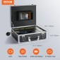 VEVOR Sewer Camera, 165 ft/50 m, 7" Screen Pipeline Inspection Camera με λειτουργία DVR, αδιάβροχη κάμερα IP68, ρυθμιζόμενη LED 12 τμχ, με κάρτα SD 16 GB για γραμμή αποχέτευσης, υδραυλικές εγκαταστάσεις σωλήνων αποστράγγισης