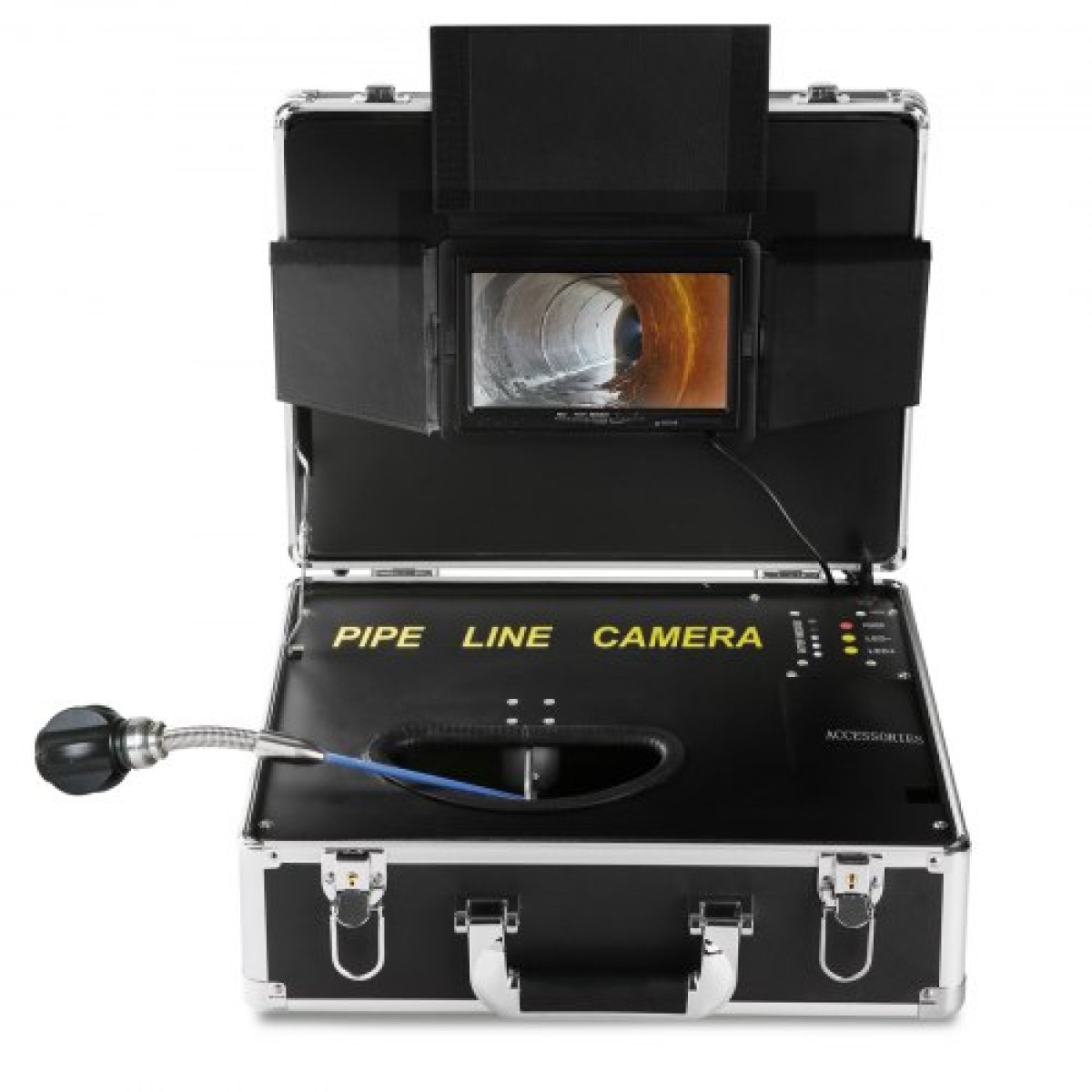 VEVOR Sewer Camera, 165 ft/50 m, 7" Screen Pipeline Inspection Camera με λειτουργία DVR, αδιάβροχη κάμερα IP68, ρυθμιζόμενη LED 12 τμχ, με κάρτα SD 16 GB για γραμμή αποχέτευσης, υδραυλικές εγκαταστάσεις σωλήνων αποστράγγισης