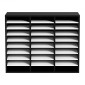 VEVOR 27 Compartments Wood Literature Organizer, Ρυθμιζόμενα ράφια, Κέντρο αλληλογραφίας από ινοσανίδες μεσαίας πυκνότητας, Office Home School Storage για αρχεία, έγγραφα, χαρτιά, περιοδικά, μαύρο+λευκό