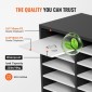 VEVOR 27 Compartments Wood Literature Organizer, Ρυθμιζόμενα ράφια, Κέντρο αλληλογραφίας από ινοσανίδες μεσαίας πυκνότητας, Office Home School Storage για αρχεία, έγγραφα, χαρτιά, περιοδικά, μαύρο+λευκό
