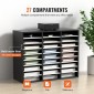 VEVOR 27 Compartments Wood Literature Organizer, Ρυθμιζόμενα ράφια, Κέντρο αλληλογραφίας από ινοσανίδες μεσαίας πυκνότητας, Office Home School Storage για αρχεία, έγγραφα, χαρτιά, περιοδικά, μαύρο+λευκό